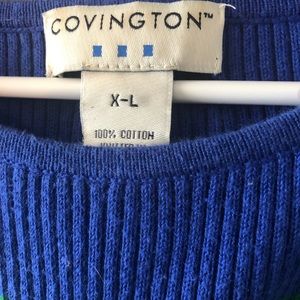 Covington blue, green striped sweater